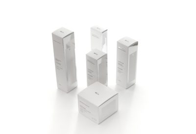 Gamma completa packaging cartró per a cura de la pell