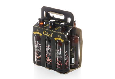 Pack porte-bouteilles carton avec poignée pour 6 bières artisanales