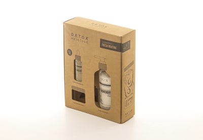 Retail packaging cartró Kraft amb finestres per a cosmètica