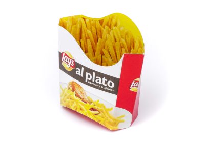 Caixa per a patates fregides realitzada en cartró