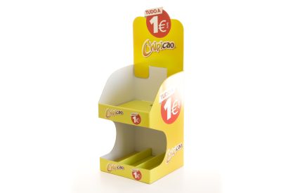 2-tier cardboard counter display for point of sale